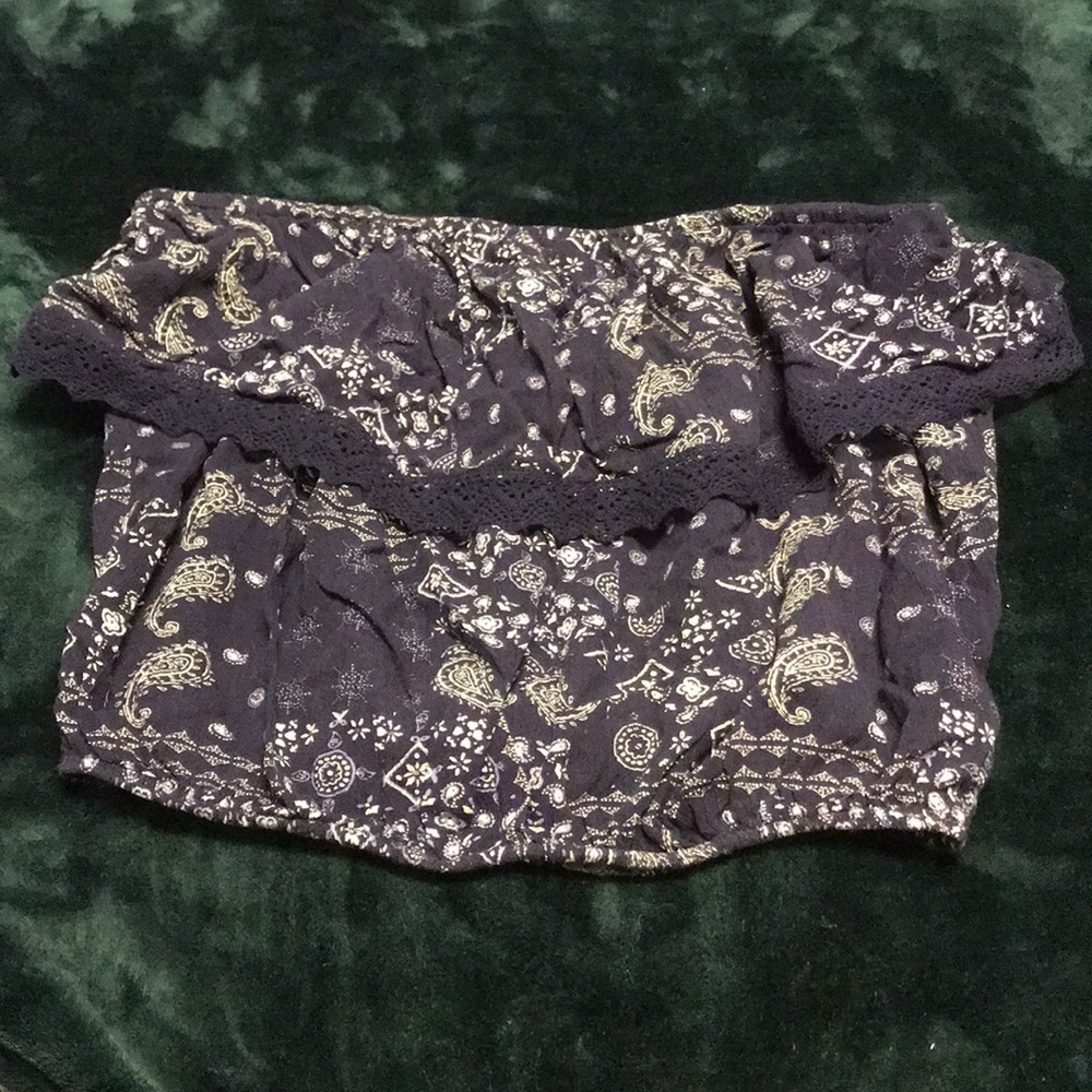 Blue/Purple Paisley crop top - Picture 1 of 2